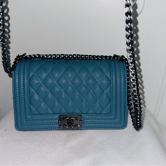 Blue quilted bag - Picture 3 of 11